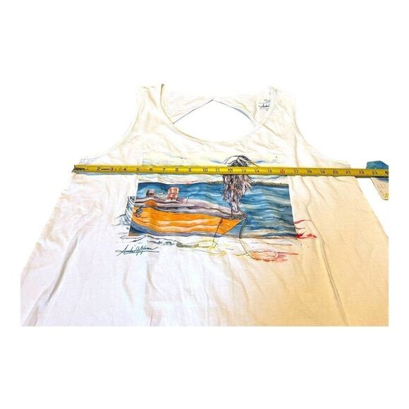 NWT Art & Sol Amber Moran Art to Wear Boat eron Egret Tank Top Size XL Tropical - Picture 4 of 6